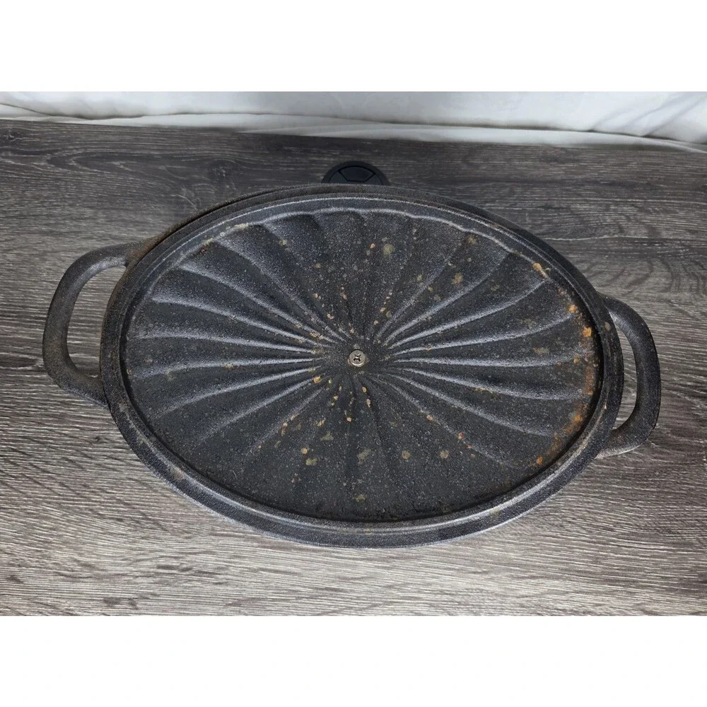 Paula Deen Cast Iron Oval Dutch Oven Roasting Casserole & Lid 11.5” x 8.5” 5 QT